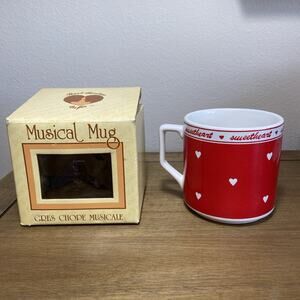 Vintage VTG 1986 Musical Stoneware Melody Mug SWEETHEART Coffee Tea Best Wishes